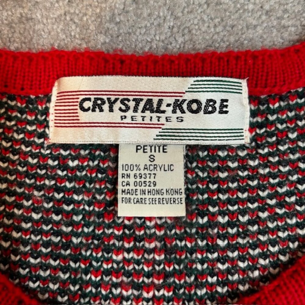 Festive Crystal-Kobe Petites Vintage Holiday Sweater- Size PSM - Picture 5 of 6